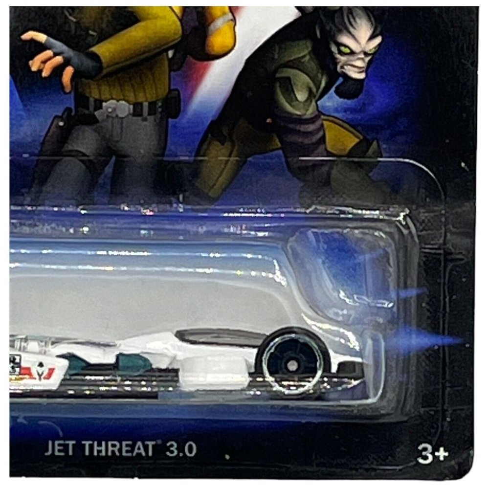 HOT WHEELS Star Wars Rebels Movie Series JET THREAT 3.0 White Chrome Black OH5's - Picture 4 of 8